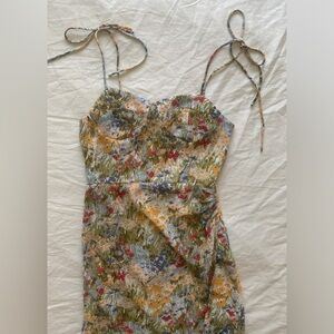 NLW Current Fashions Floral print Midi Dress Sz S